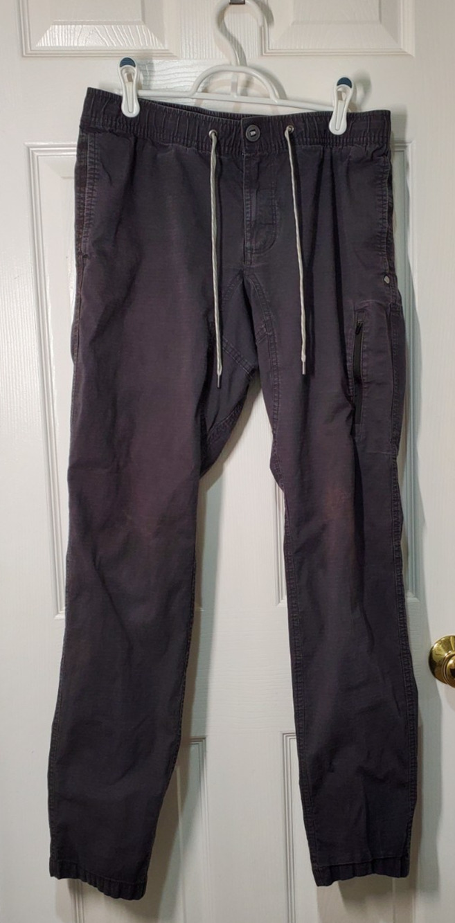 VUORI Men’s Ripstop Jogger Pants MD Black Organic Cotton Blend Casual Activewear